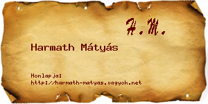 Harmath Mátyás névjegykártya